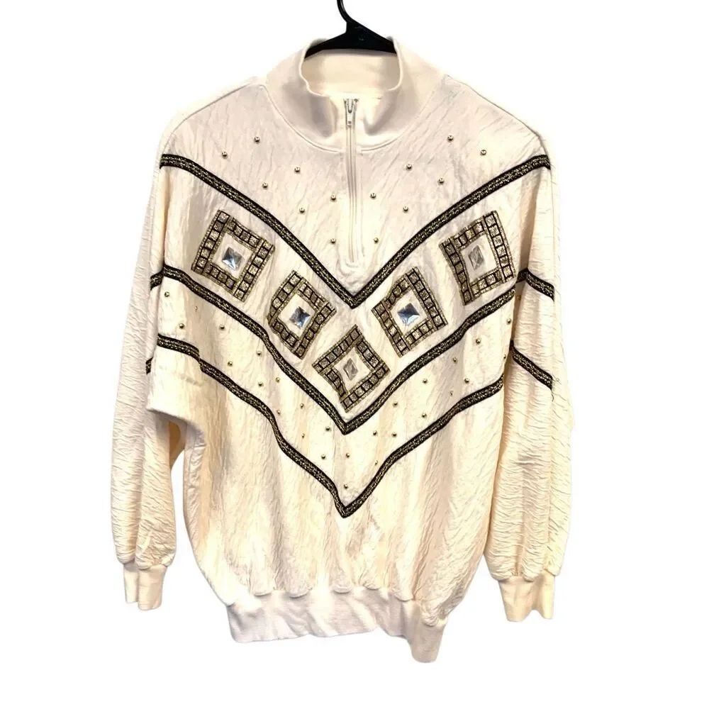Vintage Jewel Embellished Sweatshirt